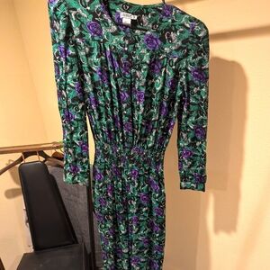 Vintage Floral Jumpsuit Sz 12
